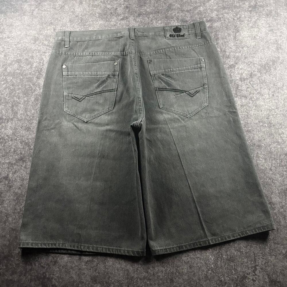Vintage Old Skool Men’s 44 Gray Baggy Jorts Wide Leg Embroidered Hip Hop Y2K